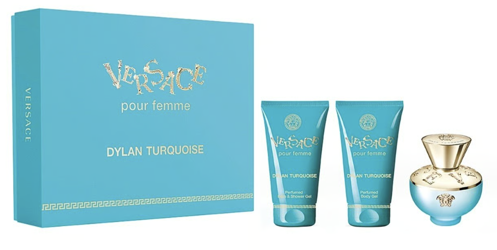 Screenshot 2025-11-14 at 15.31.59 VERSACE DYLAN TURQUOISE POUR FEMME Eau De Toilette Spray 50ML Gift Set - Image 1
